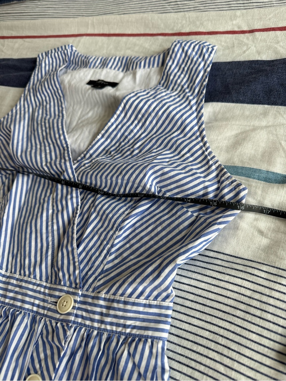 J. Crew Sleeveless Blue and White Striped Wrap Dress 100% cotton - Picture 10 of 10
